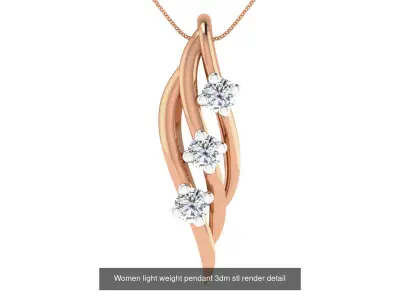 48 Women light weight pendant 3dm stl render detail 3D Model Pack