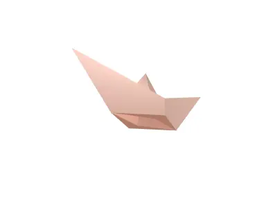 Paper Boat v1 016 Low-poly 3D model