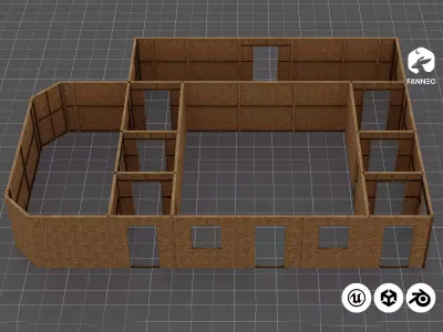 Modular - Construction Partition Walls - All Formats Low-poly 3D model