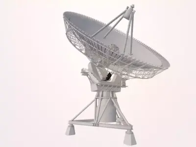 Big Satellite Antenna Rotate and Tilt Rigged 3D model