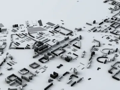 Baku Streets and Buildings 3D model