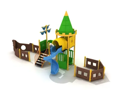  3D Metal Ship Playground 040 3D model