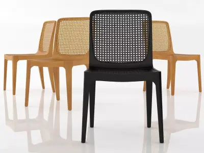 Bossa rattan dining chair 3D model