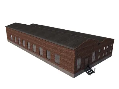 industrial building warehouse 6 3D model