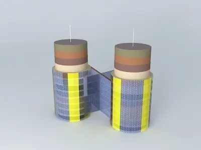 Cable 8 building with two towers 3D model
