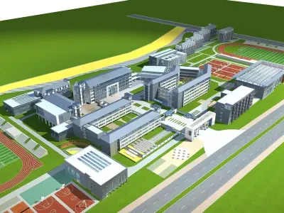 School Building 3D model 94