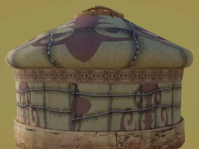 Cartoon Yurt 1 - Low Poly Game Ready Low-poly 3D model