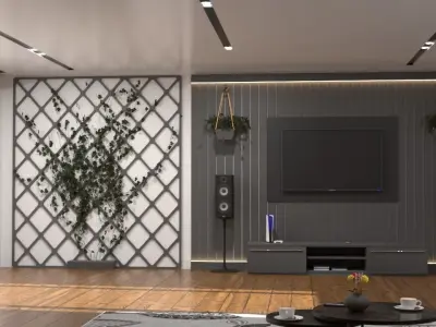 Living Room furnitures Low-poly 3D model