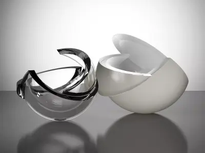 Armadillo Sphere Glass Sculpture 3D model