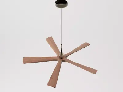 Modern Wooden 5-Blade Ceiling Fan 3D model