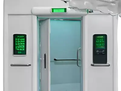 Modern Elevator Door System Low-poly 3D model