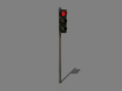 Street light Low-poly 3D model