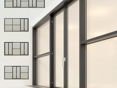 Panoramic glazing Stained glass 24 Low-poly 3D model