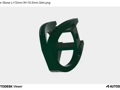 Men Ring with Emerald Cut Stone 3D print model