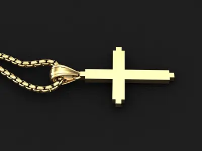 High Cross Pendant Light Gold 18K 3CP041 3D print model