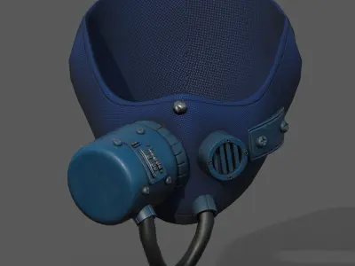 Gas mask respirator scifi futuristic  Low-poly 3D model 18