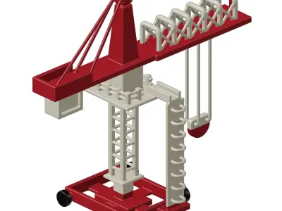 Industrial Tower Crane Toy 3D model