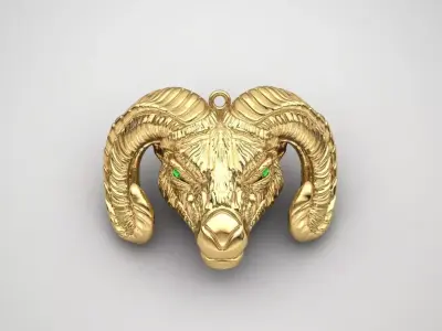 Goat head pendant  3D print model