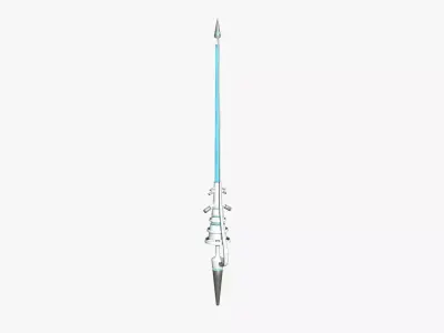 SciFi War Lance A02 White Blue - Sci Fi Weapon Design Low-poly 3D model