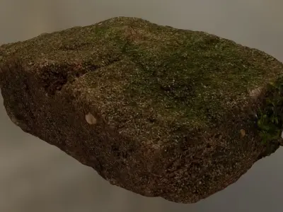 Mossy Rock Pack 001 Low-poly 3D model