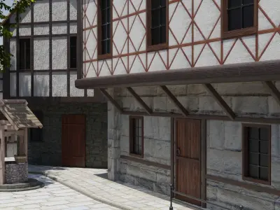 Medieval village 3D model buy