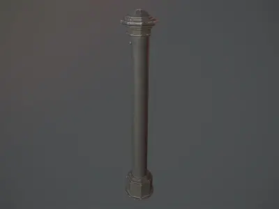 Barrier Bollard pack 3 Black v3 Low-poly 3D model