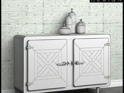 Sideboard Kare Epoca with Color accessories 3D model