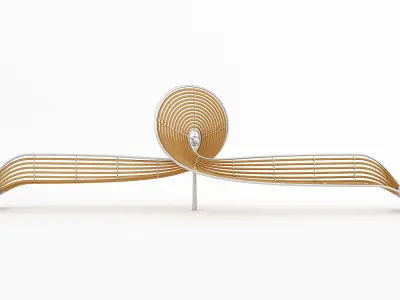 bench made of metal and wood 3D model purchase