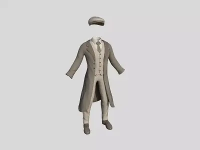 Gentleman Outfit 05 Light Brown - Character Design Fashion Low-poly 3D model