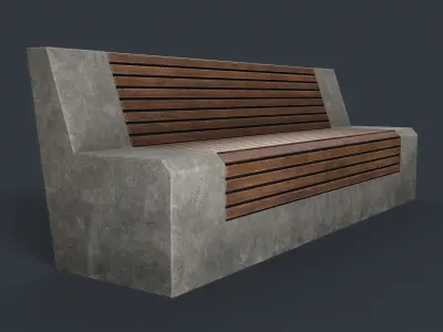 Modern Outdoor Bench 32 PBR Game Ready Low-poly 3D model