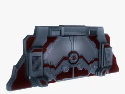 Spaceship gates low poly simple Low-poly 3D model