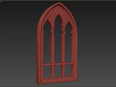 Medieval window Low-poly 3D model