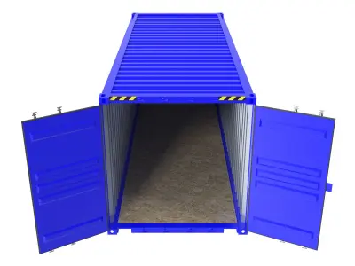 Blue transport 20ft container 3D model