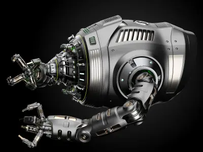 Sci-Fi FLYING DRONE RIGGED 3D model