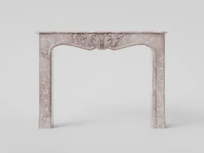 Decorative light red marble mantelpiece 3D Model 3D model