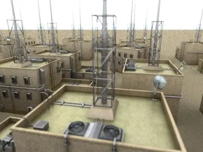 Futuristic Building  Low-poly 3D model