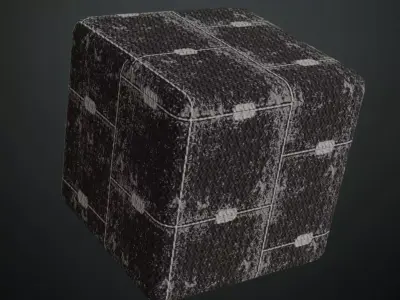 Distressed Dark Tiled Zigzag Metal Plate PBR Seamless Texture