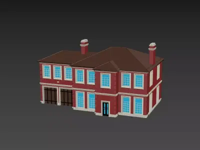 Brick cottage in english style 3D print model
