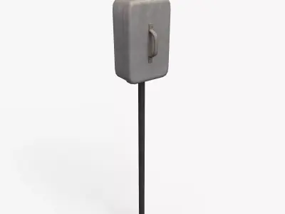 Vintage Wall Electric Box Low Poly Low-poly 3D model