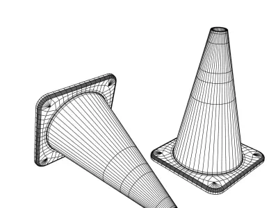 Traffic Cone Low-poly 3D model