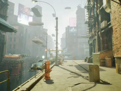 cyberpunk - High City Low-poly 3D model