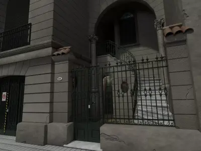 Neoclassical House - Game-Ready Architectural Facade Low-poly 3D model