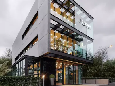 Office Building Cloudy and Sunny Full Scenes 3D model