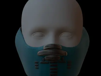 Gas mask helmet 3d model scifi Low-poly  Low-poly 3D model 167