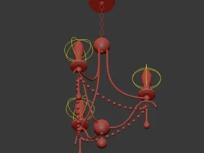 METRO chandelier with beads hanging from it 3D model