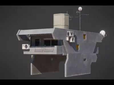 Dystopian Cyberpunk Building 6 Low-poly 3D model