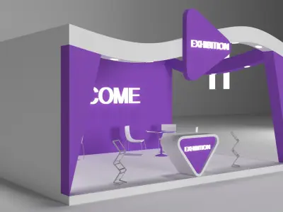 Exhibition Stall Low-poly 3D model