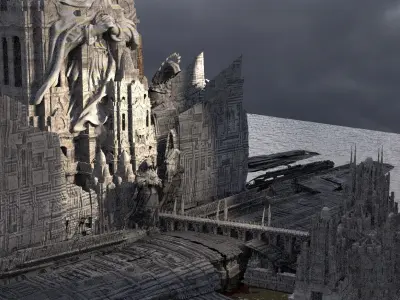 Underground Massive City Lizard Race kit bash 3D model