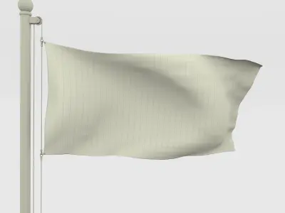 Animated Michigan Flag Low-poly 3D model