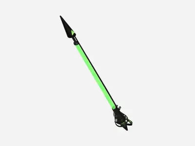 SciFi War Lance A03 Black Green - Sci Fi Weapon Design Low-poly 3D model